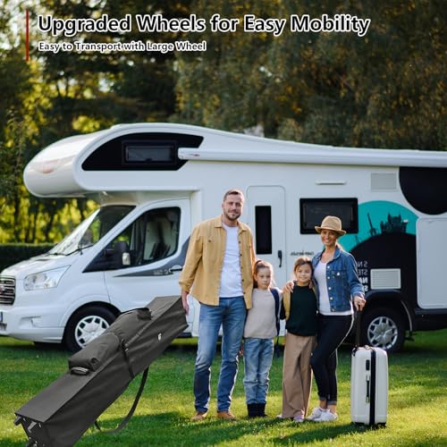 Heavy Duty Wheeled Carry Bag for 10x10 Canopy Tent, Universal Canopy Roller Bag with 4 Handles,600D Waterproof Oxford Fabric Tent Bag Replacement for Camping Tailgating(62"x10.2"x10.2") - size: Bag Unfold Size-62" x 10.2" x 10.2"