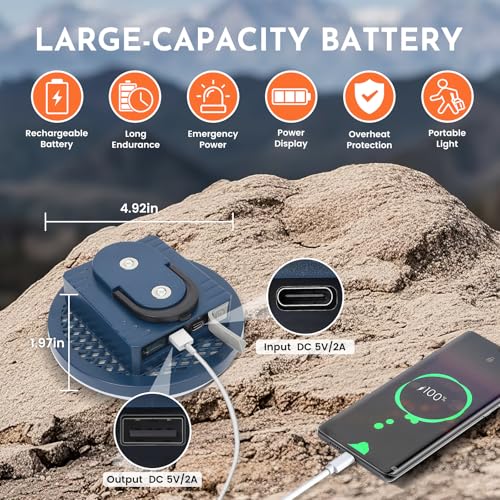 2Pack Tent Light Rechargeable, 60W Camping Lights, Hanging Tent Lights with Magnet, Canopy Lights Outdoor, LED Camping Lantern, Flashlight Portable, Emergency Light for Home Outdoor - size: 60W-2Pack