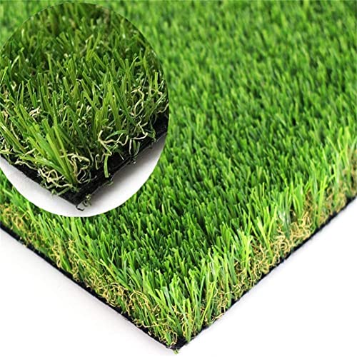 Artificial Grass Turf Faux Grass for Dog Thick Realistic Turf Rug Indoor Outdoor Carpet Garden Lawn Landscape Rubber Backed with Drainage Holes,1.38inch Pile Height,1Feet X 24Feet - size: 1 Feet X 24 Feet