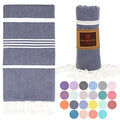 Beach Towel 100% Cotton Turkish Beach Towel Adult 38x70 Inch Pre-washed Absorbent Extra Large|Sand Free Quick Dry BathTowels|Lightweight Blanket|Travel Cruise Camping Spa Gym Yoga Towel|Blue Depths - color: Navy
