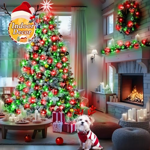 KNONEW Outdoor Christmas Lights 500 LED 197ft String Lights 8 Modes & Memory Fairy Light Plug in Waterproof LED String Lights for Xmas Yard Tree Wedding Decoration (Red and Green) - color: Red and Green, size: 197FT 500 LED