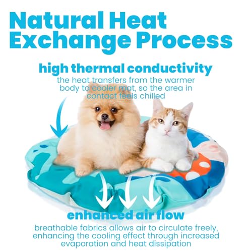 Pet Cooling Mat for Dogs Cats, Thickened Durable Cooling Pad Washable for Small Pets, Indoor & Outdoor Summer Use