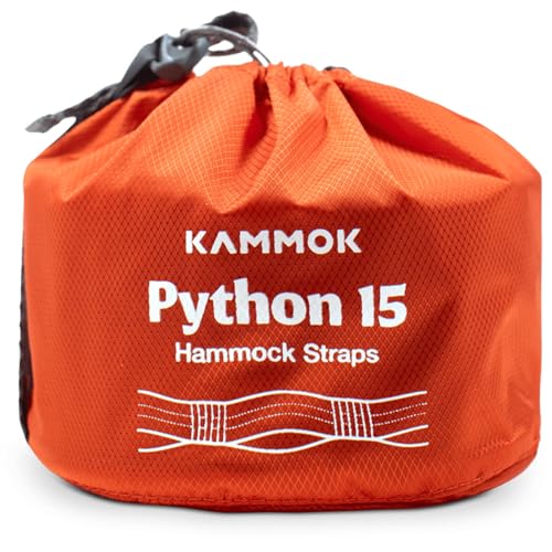KAMMOK: Python 15' Tree Friendly Hammock Straps | Woven, No-Stretch, Knotless, Durable Holds up to 500lbs, (Lightweight for Hiking, Camping, Backpacking), Set of 2 w/Stuff Sack - size: Python15