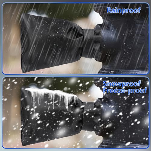 Outdoor Faucet Covers 2Pack 8.5″x5.9″x1.9″ Thicker Hose Bib Insulation Cover Waterproof & Frost Free Outside Spigot Cover Bag Insulated Covers - color: Original black-2pc