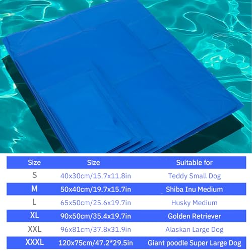 Dog Cooling Mat, Pressure Activated Gel Self Cooling Pad for Dogs Cats, Foldable Portable Cooling Mat for Dogs Ideal for Kennels Crates Beds Car Seats Indoor & Outdoor,XXL - size: XXL