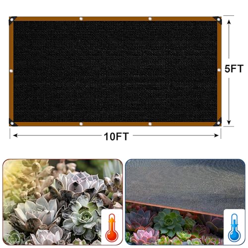 Shade Cloth - for Garden 90% Plant Shades Mesh Tarp with Grommets Outdoor Sun Shades Netting for Chicken Coop Greenhouse Vegetables Pergola Patio Cover - size: 5×10FT