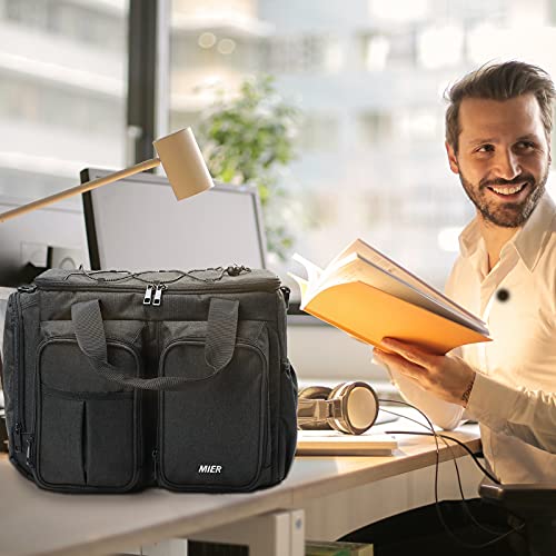 MIER Lunch Box for Men Heavy Duty Insulated Lunch Bag 20 Cans Large Leakproof Soft Cooler Bags with Multiple Pockets for Picnic Work Travel (Dark Gray) - color: Dark Grey