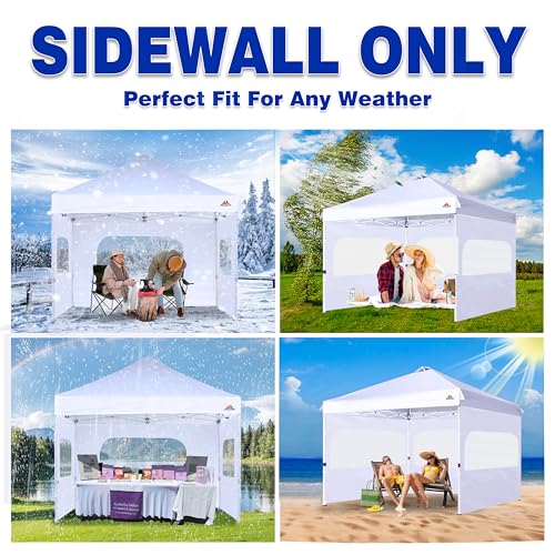 SCOCANOPY Sidewall for 12x12 Canopy Frame with Mesh Window and Zipper, 3 Pieces Sunwalls Only, (Light Grey) - color: Gray, size: 12X12