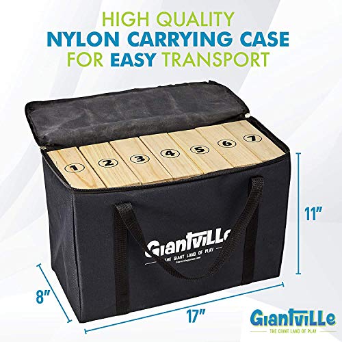Giantville Giant Tumbling Timber Toy - Premium Pine Wood Life-Size Blocks Tower - Big Floor/Board Indoor/Outdoor Yard Game for Kids & Adults - 56-Pieces + Storage/Carry Bag - Grows to Over 5-Feet - size: Xx-large