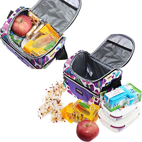 Insulated Cooler Lunch Bag 1.85gal/7L Black Reusable Lunch Box Tote for work Picnic Camping Gym Travel - color: 7L Black