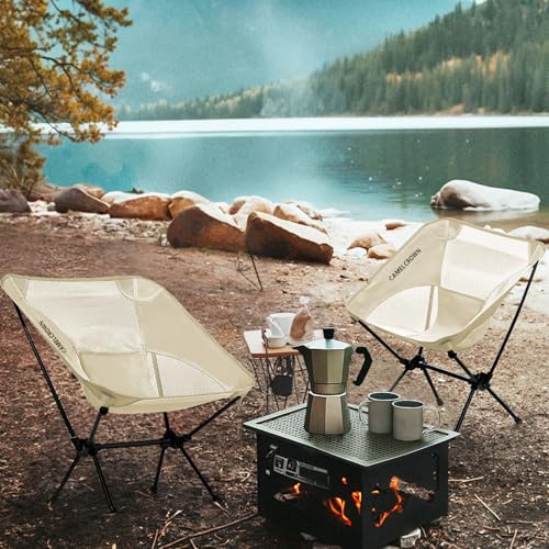 CAMEL CROWN Portable Camping Chair Lightweight Compact Folding Chair Mesh for Outdoor Camp Travel Beach Picnic Festival Hiking Backpacking White - color: White, size: 1 Pack