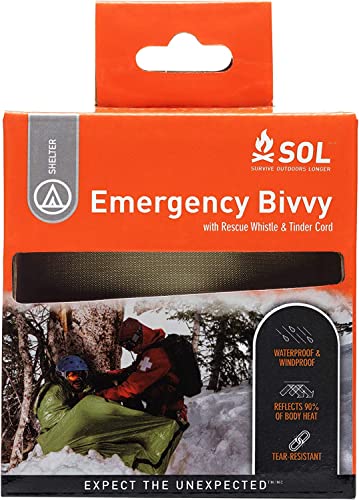 Survive Outdoors Longer 90% Emergency Bivvy - Comes with Survival Whistle & Tinder Paracord Drawstring - Add to Emergency Kit & Hiking Gear - Waterproof, Windproof & Tear-Resistant - color: Green
