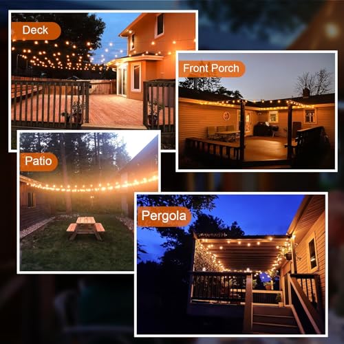GPATIO Outdoor String Lights, 50FT G40 Bulbs Shatterproof Patio Lights, Waterproof Dimmable Hanging Outdoor Lights, Connectable LED Outside Lights for Backyard Yard Gazebo Porch Party - size: 50FT