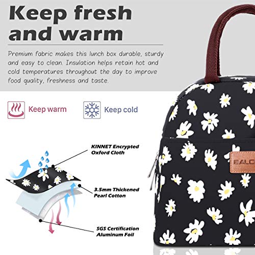BALORAY Lunch Bag for Women Men Insulated Lunch Box for Adult Reusable Lunch Tote Bag for Work, Picnic or Travel (Daisy) - color: Daisy, size: M