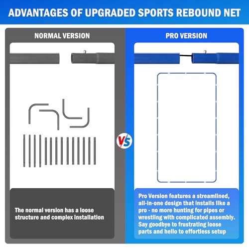 Volleyball Lacrosse Rebound Net Pro, WINTHAI Lacrosse Rebounder for Backyard, 7x4FT/6x4FT/4x4FT Bounce Back Net with Target Strike Zone, Easy Quick Setup, Volleyball Baseball Softball Soccer Training - size: 7FTx4FT