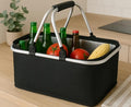Foldable Insulated Picnic Basket 30L 31.7 QT Large Capacity Cooler Tote with Double Handles Thermal Shopping Basket for Picnic Camping Beach Travel Outdoor Use