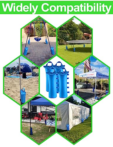 120LBS Extra Large Heavy Duty Canopy Weights Sand Bags for Ez Pop Up Canopy Tent Gazebo Outdoor Instant Sun Shelter Patio Umbrella, Upgraded 5 Magic Sticks,2 Nylon Handles and Storage Bag, 4Pack - style: 4packs Blue