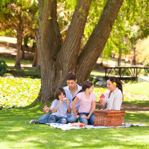Picnic Blanket 77 x 79 Inches Waterproof Oxford Fabric Picnic Blanket Portable and Foldable Outdoor Mat for Camping, Beach, and Family Picnics - color: Red&white