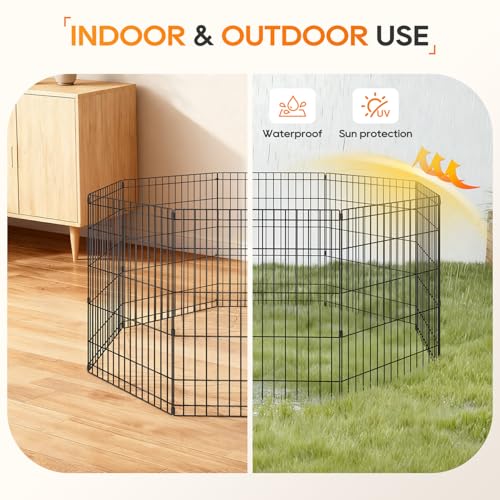 NChanmar Pet Dog Palypen Foldable Portable Metal Dog Fence Pet Exercise Pen for Outdoor & Indoor 30 Inch Height 8 Panels Puppy Palypen Kenne w/Door for Puppy Dogs Small Breeds, Black - size: 30 In