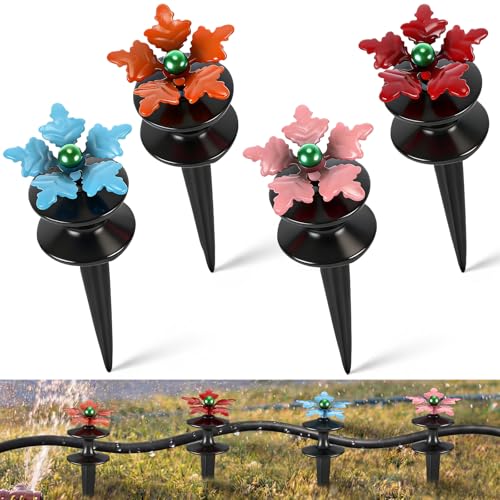 Zonon 4 Packs Hose Guide Spike Decorative Flower Cast Iron 11-inch Metal Heavy Duty Garden Hose Guide Stakes Heavy Duty Black Antique Tools for Garden Lawn Yard Farm Outside Plants Protection - style: Stylish