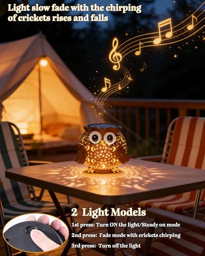 Solar Lights Outdoor Owl Garden Decor, Solar Lanterns Outdoor Waterproof Metal Hanging Lantern Solar Garden Lights for Outside Patio Yard, Lawn, Porch, Backyard Decoration - style: Owl