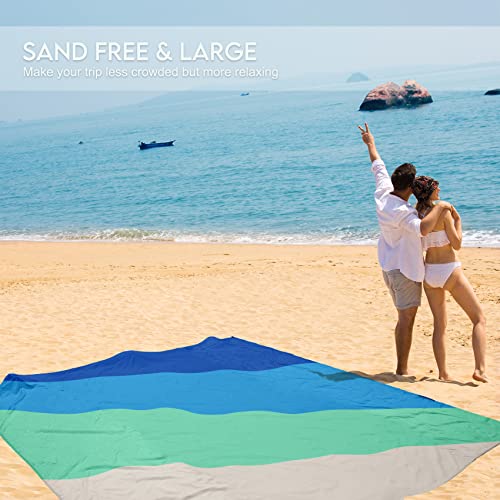 BYDOLL Beach Blanket 78''X81'' Waterproof Sandproof Suits1-4 Adults Oversized Lightweight Large Blanket Picnic Mat for Beach Sand Free Travel Camping Hiking Picnic - color: 4 Slicing, size: 78"x81"