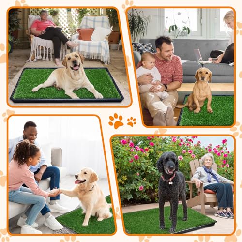 LOOBANI 43.7in x 27.6in Replacement Artificial Grass Puppy Training Pads, Quickly Absorbency Portable Dog Potty Grass, Fit 45x29in Potty Tray(1 Pack) - size: 43.7"x27.6"