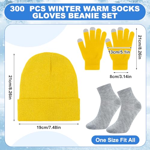 400 Pcs Thermal Blankets Winter Warmth Set Bulk, Warm Socks Winter Touchscreen Gloves Beanie Hats Emergency Foil Blankets (Vibrant) - color: Vibrant