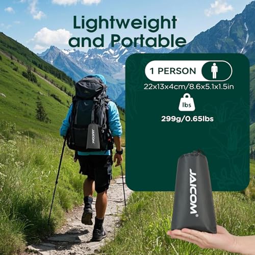 JAICOM Tent Footprint - Waterproof Camping Tarp, 1-6 Person Tent Floor Saver, PU 3000mm Small Tarp for Hiking, Backpacking, Hammock, Beach, Picnic and Other Outdoor Activities - color: 86" x 47" - 1 Person