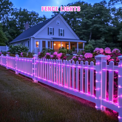 JMEXSUSS 2 * 200 LED Pink Solar Rope Lights, 66ft IP 65 Waterproof Solar String Light Outdoor, 8 Modes Christmas Lights for Camp Trampoline Ladder Slide Tent - color: Pink, size: 2*200 Led