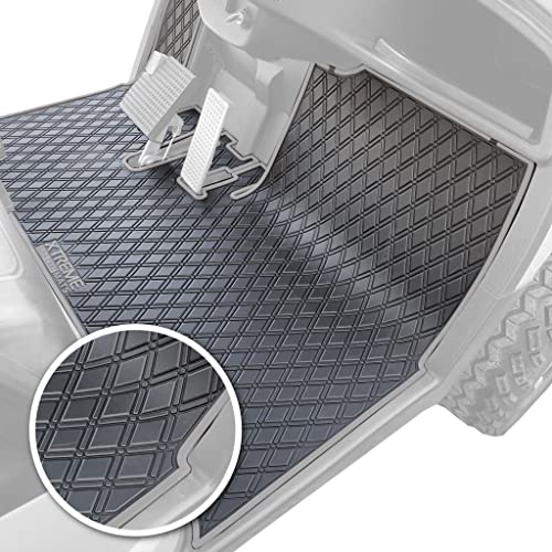 Xtreme MATS Yamaha Compatible Golf Cart Mat, Full Coverage Golf Cart Floor Liner Mat - Compatible with Yamaha Adventurer (2007-2017), G29, YDR, & Drive (Gen1) Models Only - Black with Grey Trim - color: Grey Trim, size: Drive/G29