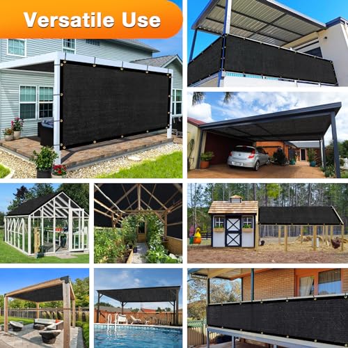 Artpuch Outdoor Pergola Shade Cover 4x7 FT Sun Shade Cloth with Grommets Black Commercial Grade Patio Privacy Screen Shade Canopy (Customized Available) GN04 - color: Black, size: 4' X 7' Customized