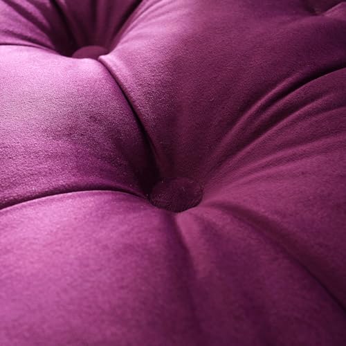 vctops Square Solid Color Velvet Seat Cushion with Handle Tufted Thicken Chair Pad Tatami Floor Pillow Cushion 16.5"x16.5"x4" Purple - color: Purple