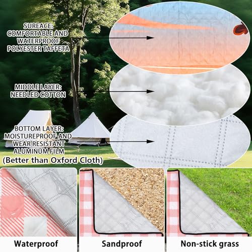 Large Picnic Blanket 79"X60" Outdoor Picnic Mat Foldable Waterproof Sand Proof Beach Blanket Compact Portable Cozy Rug for Picnics Beach Camping Lawn Grass Hiking Concerts Tent Indoor Play Mat, Sunset - color: Sunset & Mountain