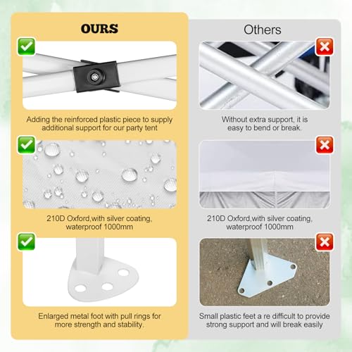 10x20 Pop Up Canopy with 6 Sidewalls, Waterproof Outdoor Wedding Gazebo Canopy with Removable Side Walls & 6 Sandbags, Ideal for Weddings, Parties, Backyard Events, Trade Shows - color: white
