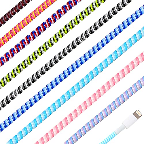 Frienda 10 Pcs Spiral Cord Protector Chargers Protector Pets No Chew Data Cable Protective Sleeve Headphone Charger Saver USB Cable Cover Wire Repair for Phone USB (Classic Colors) - color: Classic Colors