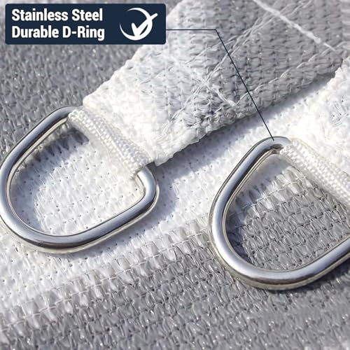 LOVE STORY 6.5' x 10' Rectangle Grey-White Sun Shade Sail Canopy UV Block for Outdoor Patio Garden Backyard - color: Grey-White, size: 0 6.5' x 1 0'