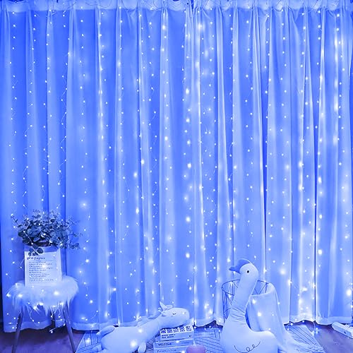 2-Pack 200 LED Solar Fairy Lights Outdoor, Upgraded Oversize Lamp Beads & Super Bright Solar String Lights Outoor, 8 Modes Solar Lights for Garden Patio Decorations(Blue) - color: Blue