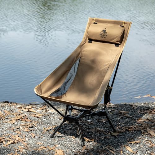 ONETIGRIS Tigerblade High Back Camping Chair with Pillow Design, Comfortable Widened Seat Folding Chair - color: Ranger Green