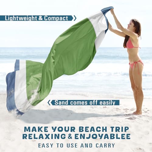 Beach Blanket 78''×81'' Suits 1-5 Adults Waterproof Sandproof Oversized Lightweight Blanket Packable Large Picnic Mat for Beach Travel Camping Picnic Hiking - color: Army Green, size: 78''x81''