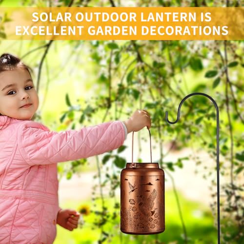 Solar Lanterns Outdoor Waterproof Garden Decor Birthday Gifts for Women Mom Grandma Hanging Lights Metal Decoration Outside for Yard, Patio,Backyard,Porch(Wild Goose) - style: Wild Goose