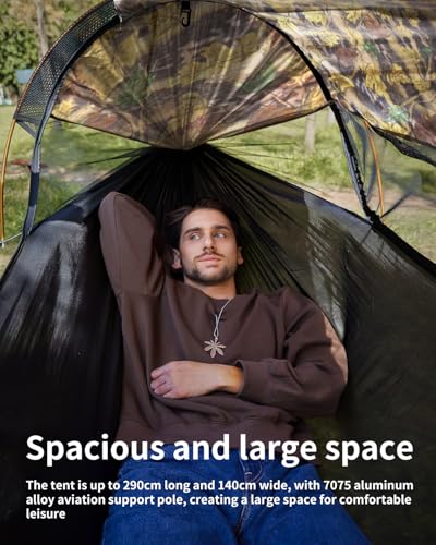 Camping Hammock Tent with Mosquito Net and Sunshade, Extra Large for 2 Person, Lightweight Hanging Hammocks Tree Straps, Bivvy Ground Tent for Outside, Hiking, and Travel - color: Hammock-camouflage