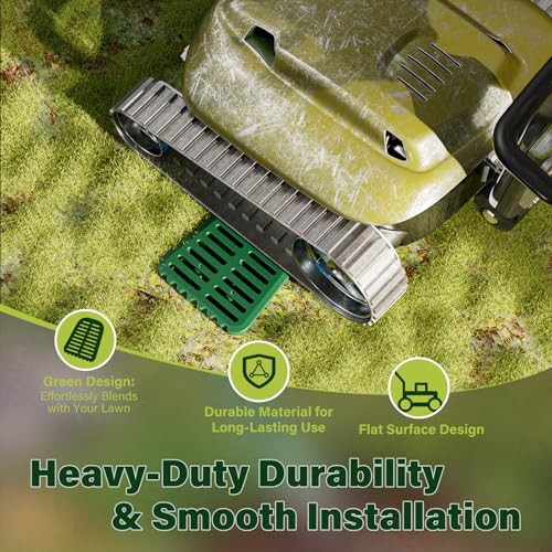 4in. Grate Yard Drain, Yard Drain Emitter for Sump Pump Discharge & Downspout Extensions, 10" W x 11.5" L x 4.7" H, Protects Foundation, Prevents Standing Water – Includes 3" & 4" SCH 40 Pipe Adapter