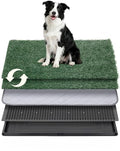 Petcozife Dog Grass Pad with Tray, 35"x23" Grass Pad for Dogs Potty with 2pcs Artificial Grass, Indoor Dog Litter Box for Balcony Apartment, Realistic, Washable, Less Odor - size: X-Large
