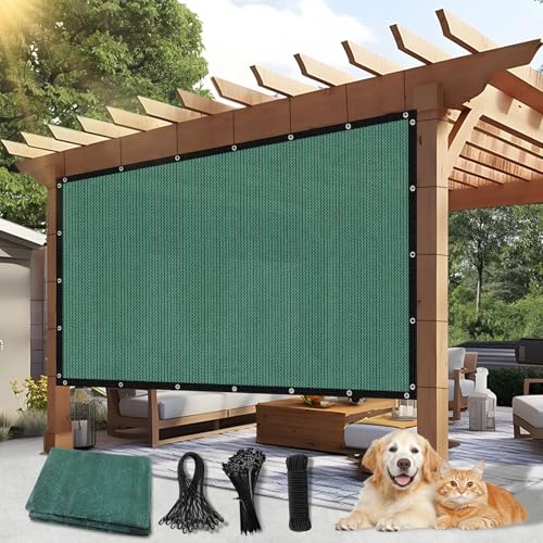 90% Outdoor Sun Shade Cloth, 6' x 6' Pergola Shade Cover with Grommets, Privacy Screen Sunshades for Patio Garden Backyard Plant, Green - color: Green, size: 0 6 X 0 6 FT