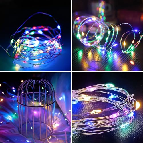 2-Pack 200 LED Solar Fairy Lights Outdoor, Upgraded Oversize Lamp Beads & Super Bright Solar String Lights Outoor, 8 Modes Solar Lights for Garden Patio Decorations(Multi-Colored) - color: Multicolor