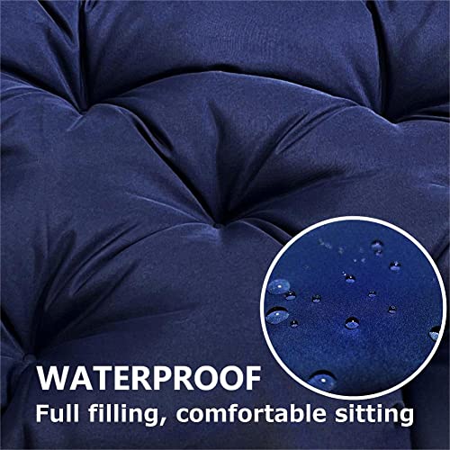 Srutirbo Waterproof Outdoor Bench Cushion, 48"x20", Swing Cushion Patio Furniture Cushions 3 Seater, for Garden Patio Furniture Lounger Bench (Navy Blue, 48x20 in) - color: Navy Blue