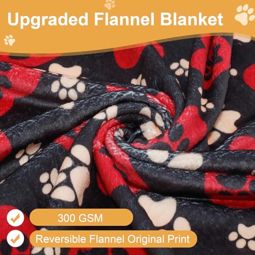 Premium Soft Dog Blanket Washable,43"x30" Cat Blanket for Indoor Cats Large Medium Small Dog Gifts Puppy Essentials (Red/Black) - color: Black/Red-1, size: 41x31Inch