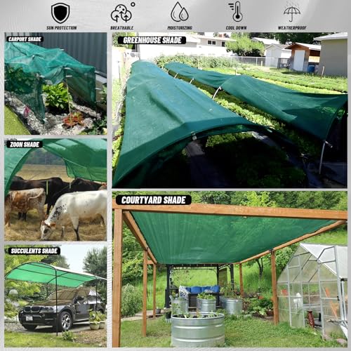 Cool Area 55% Sun Shade Cloth Mesh Tarp with Grommets for Plant Cover 6.5x16.5ft Patio Canopy Garden Pergola Greenhouse Car Barn Kennel Dark Green - color: 55% Shade-Dark Green, size: 6.5FTx16.5FT