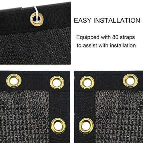 Sunnyglade 5 feet x 100 feet Privacy Screen Fence Heavy Duty Fencing Mesh Shade Net Cover for Wall Garden Yard Backyard (Black, 5 ft X 100 ft) - color: Black, size: 5 ft X 100 ft